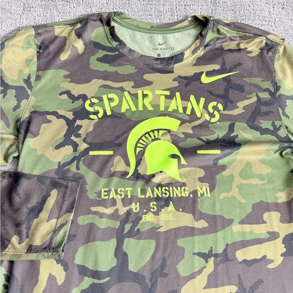 Michigan State Spartans Nike Military Long Sleeve T-Shirt-Camo-Sizes L On field